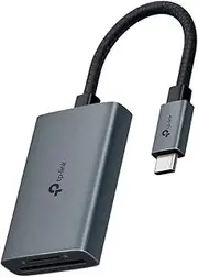 TP-Link USB 3.0 Type-C to SD & microSD 3.0 Card Reader, Support Multi-Type SD Cards up to 2TB, Dual Card Access simultaneously, Plug and Play, SD4.0 UHS-II Faster Transmit, up to 312MB/s(UA440C)