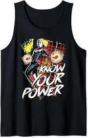 Captain Marvel Know Your Power Plaid Poster Tank Top