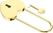 Veemoon Heart Shaped Padlock with Key Compact Jewelry Box Lock for Travel Diaries Handbags and Backpacks Elegant Design for Couples and Special Occasions
