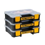 Small Parts Organizer & Tool Box – 10 Compartments, Stackable Storage with Re...