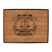 September Libra Birthday All Men Are Created Equal - Funny Novelty Doormat Man Cave Floor mat