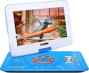 Portable DVD Player 10.2" HD Swivel Display Screen, Support CD/DVD/SD Card/USB, AV Out&in,Blue