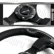 NRG 320MM Reinforced Black Leather Carbon Trim Racing Steering Wheel RST-001CBL