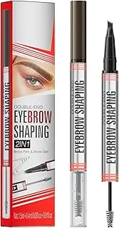 iiniim Waterproof Eyebrow Pencil and Gel Brow Pen 2 in 1 Dual Ended Smudge Proof Sweat Resistant Soft Texture for Women Girls Everyday Makeup Dark Brown One Size