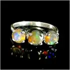 Natural Ethiopian Opal Ring 925 Sterling Silver Ring Fine Silver Jewelry