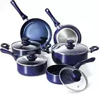 10 Pieces Pots and Pans Set,Aluminum Cookware Set, Nonstick Ceramic Coating, Fry