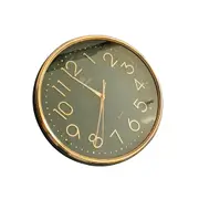Minimalist Design Dark Green Round Analog Wall Clock 31 cm