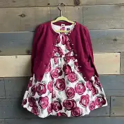 Janie and Jack 2pc Matching Set Floral Print Dress and Cardigan NWT 2T