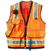 96074 Jim-Gem 8 Pocket ANSI Class 2 Polyester Mesh Orange Vest Medium 40 to 42
