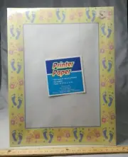 Printer Paper Laser Ink Jet Baby Feet Pink & Blue 42 Sheets 8.5"x11"...