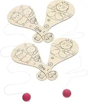 QUMIIRITY 4pcs Boys and Girls Painting Toys Wooden Rackets Paddle Molds Arts Crafts Safe for Toddlers for Parties