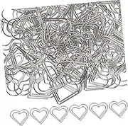 100pcs Heart Paper Clips - Cute Heart Shaped Metal Paperclips for Journaling - Note Sorting Document Clamping and Wedding Decoration Office Supplies for Women