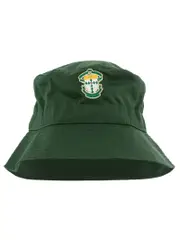 Bottle Green Twill Bucket Hat With Toggle and Emb