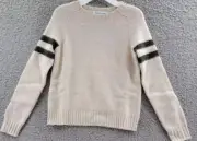 Dylan Gray Merino Wool Stripe Sleeve Sweater Boys' M Barley Crew Neck Pullover