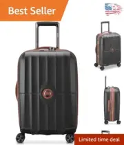 Lightweight Black 21" Expandable Hardside Luggage with TSA Lock & Spinner Wheels