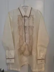 Organza Classic Barong Tagalog with Lining JF589 XLarge Brand New