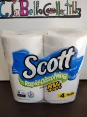 SCOTT Rapid-Dissolving Toilet Paper - 4 Rolls