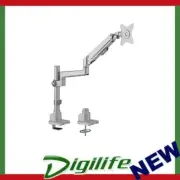 Brateck Single Monitor Pole-Mounted Thin Gas Spring Monitor Arm Fit Most 17"-32"