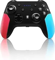 Wireless Switch Pro Controller for Nintendo Switch with Adjustable Turbo Function,Dual Vibration Function,Gyro 6-Axis and High Battery Life. Remote Gamepad Joystick for Switch Console, Red&Blue