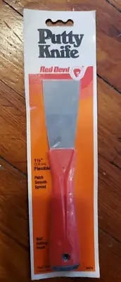 New Old Stock NOS Red Devil Putty Knife 1 1/2" FLEXIBLE Patch Smooth Spread USA