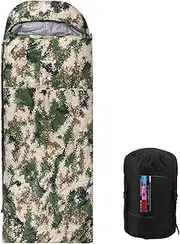95% White Goose Down Lightweight Sleeping Bag 210X80Cm with Sack for Backpacking Camping Hiking Traveling Camouflage