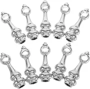 [PRETYZOOM] 10pcs Decorative Hardware Accessories Zinc Alloy Glass Railing Post End Caps with Hole Diameter for Multi Functional Furniture Wine Cabinets and Serving Carts