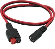 Halokny 14AWG DC 5.5mm x 2.1mm Power Plug Extension Cable Connector for Generator Backup Battery and Foldable Solar Panel, Compatible Anderson PowerPole Port - 60CM/2Ft (5.5x2.1mm Female)