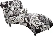 US Chaise Lounge Cover Stretch Chaise Chair Cover Comfortable Chaise Slipcover Machine Washable Armless Chaise Lounge Slipcover for Living Room Bedroom Lounge(Black+white)