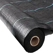 Weed Barrier Fabric, 100m Polyethylene Garden Weed Barrier Water Permeable Black Mulch Tear-Resistant Biodegradable Ground Cover (Size : 1x100m)