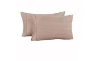 Accessorize 325TC Pair of Cuffed Standard Pillowcases Blush