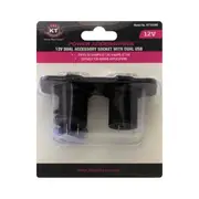 KT Cables 1A - 2.1A 12v Dual USB & Power Socket