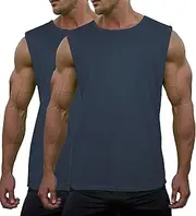 [FcuteL] Mens Workout Tank Tops Quick Dry Sleeveless Running Gym Muscle Shirts Summer Mesh Tee Top