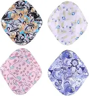 Minkissy 4pcs Washable Sanitary Napkins Bamboo Sanitary Pad for Women Reusable Menstrual Pads