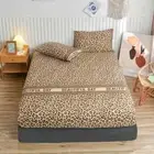 Leopard Print Fitted Sheet Wild Animal Cheetah Skin Texture Bed Cover Romantic