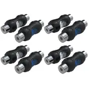 RCC-F8 8-Pack RCA Female to RCA Female Coupler, Dual Injection Molded RCA Adapte