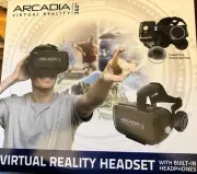 Set of 2 Arcadia 360 Virtual Reality Headsets w/built-in headphones