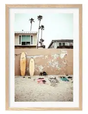 [Profile Australia] Australian Made Surfboard Wall Art Print A2 in Natural Frame