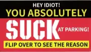 Hey Idiot, You Absolutely Suck at Parking 5 Card Lot Parking Cards