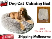 Dog Cat Pet Calming Bed Round Warm Soft Plush Nest Comfy Sleeping Extra Large