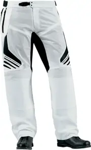 Icon Compound, leather/textile over pants , color: White , size: 28