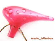 TNG -Translucent Pink 12 Holes Alto C Ocarina Flute & Ocarina Bag-Made in Taiwan