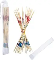 Relaxdays Giant Micado, Set of 2, 41 Sticks with Bag, XXL Outdoor Mikado Children & Adults, 50 cm Bamboo Sticks, Colourful