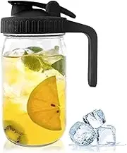 Tuperoymse 32Oz Mason Jar Pour Spout Lid -Glass Pitcher Breast Milk Pitcher Graduated Mason Jar Seal for Juice,Milk,Coffee,Tea,Lemonade,Drink