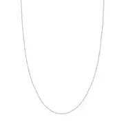 1.4mm Singapore Twisted Sparkle Chain Necklace Real 14K White Gold