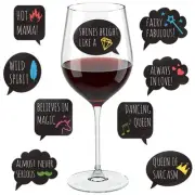 Funny Wine Glass Drink Markers - 18 Static Clings Reusable Glass Stickers - F...