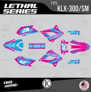 Graphics Kit for Kawasaki KLX300SM 2020 2021 2022 2023 Lethal Series - Magenta