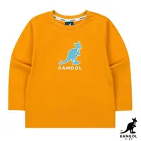 在飛比找momo購物網優惠-【KANGOL】韓國-KIDS 經典大袋鼠長袖T恤-橘黃色(