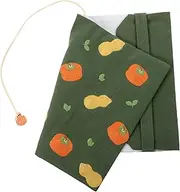 SOPOTUTU Book Cover Sleeve Protector Stretchable Book Case with Detachable Design Soft Cloth Cover for Journals Notebooks Bibles Elegant Embroidery with Orange Pendant