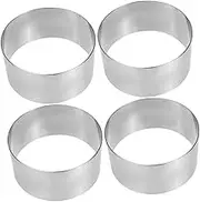 Cabilock 4Pcs Stainless Steel Cake Mousse Ring Set Baking Molds for Cake DIY Kitchen Aesthetics Tool for Decorating Desserts and Pastries