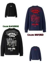 Onitsuka Tiger SWEAT TOP Unisex Color: BLACK/BEIGE or NAVY/RED